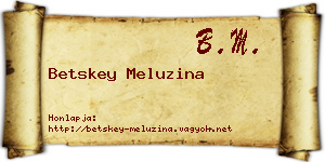 Betskey Meluzina névjegykártya